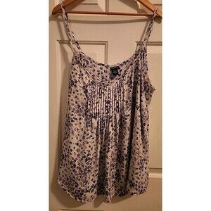 Torrid Womens Size 2 Top. 2XL Tank Top White Floral  Baby Doll Adjustable Straps